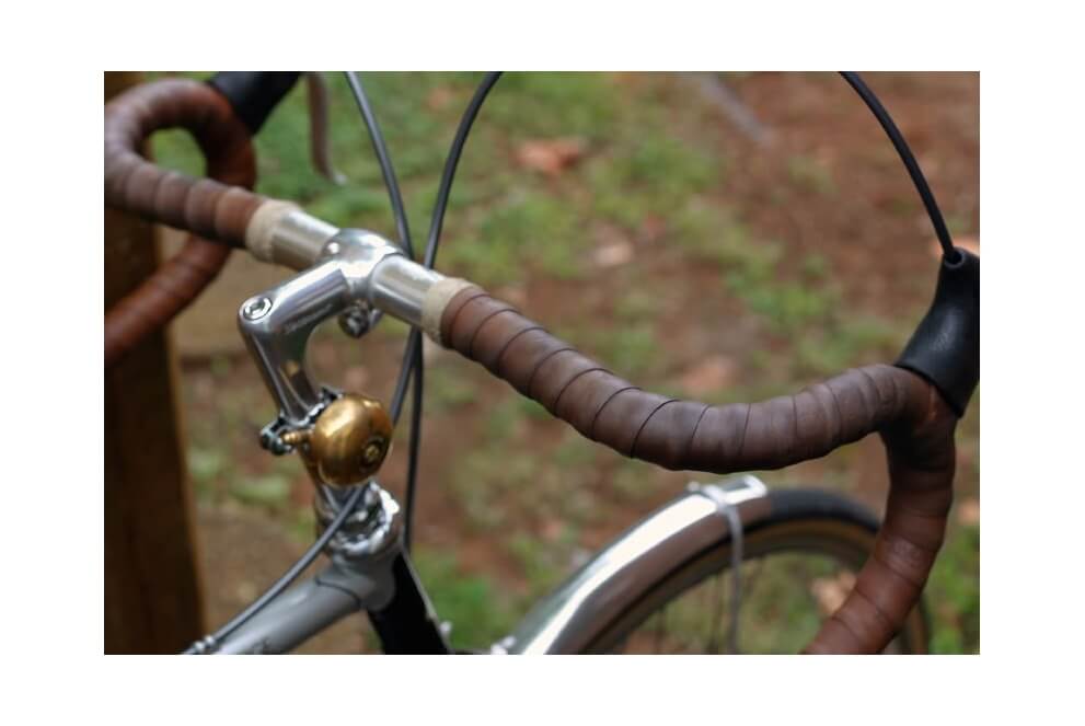 Cinta de piel Brooks para manillar de bicicleta en color marron oscuro