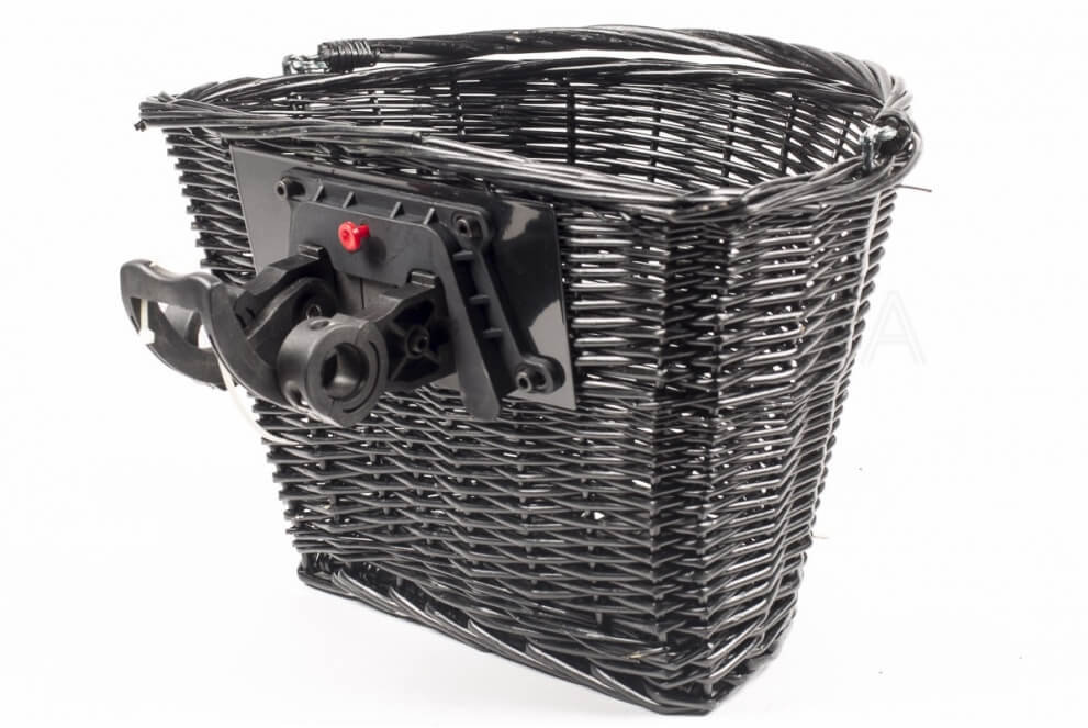 Comprar Cesta de mimbre para Bicicleta con asa con sistema KlickFix Negro