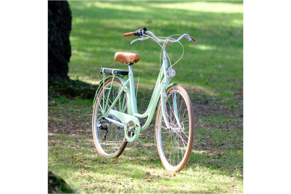 Comprar Bicicleta eléctrica Capri Berlin verde pastel 7V