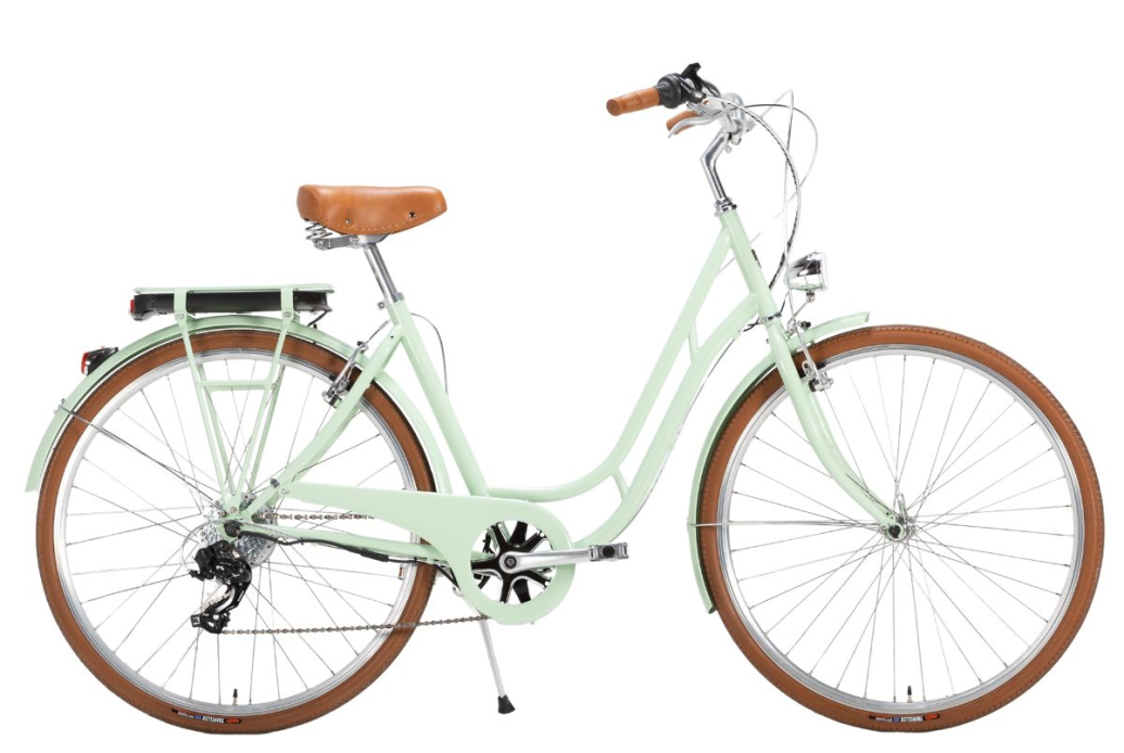 Comprar Bicicleta eléctrica Capri Berlin verde pastel 7V