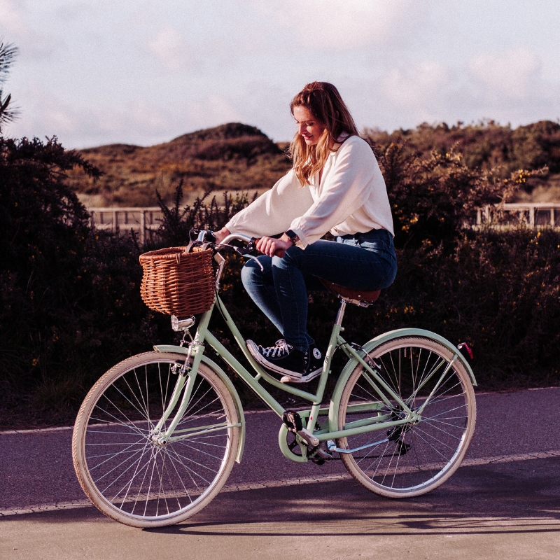 Bicicleta de paseo vintage Capri Valentina Verde Pastel